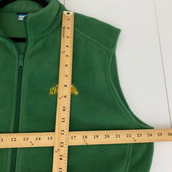 Columbia NDSU Bisons Fleece Vest Large Green Zip North Dakota State University - Picture 10 of 11
